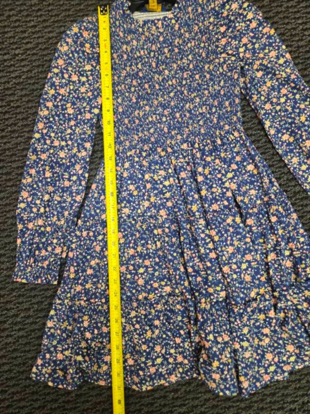 Polo Ralph Lauren Girls Floral Smocked Cotton Jersey Dress Size L 12-14 Boho - Picture 4 of 7